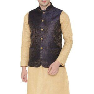 Banarasi Rayon Cotton Purple Modi Nehru Jacket